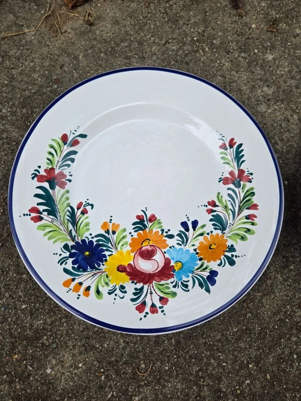 2 Nova Deruta Pottery Barn Floral Dinner Plates Hand-Painted Made In Italy